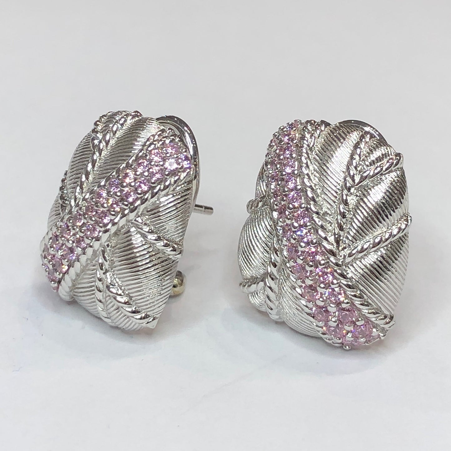 Judith Ripka Pink CZ Earrings