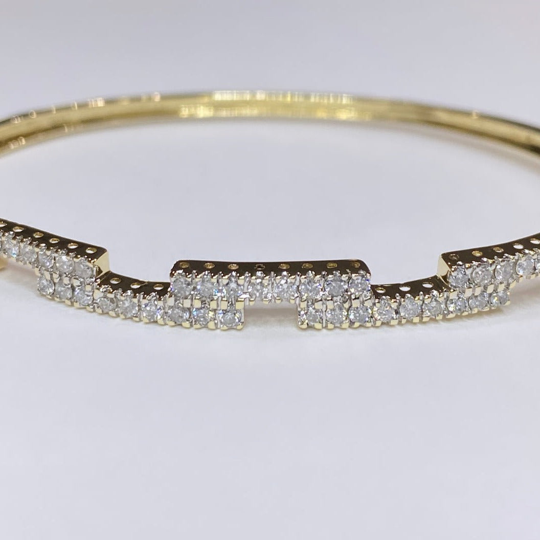 14k Two-Tone Diamond Bangle Bracelet