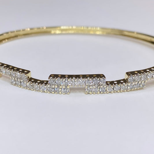 14k Two-Tone Diamond Bangle Bracelet