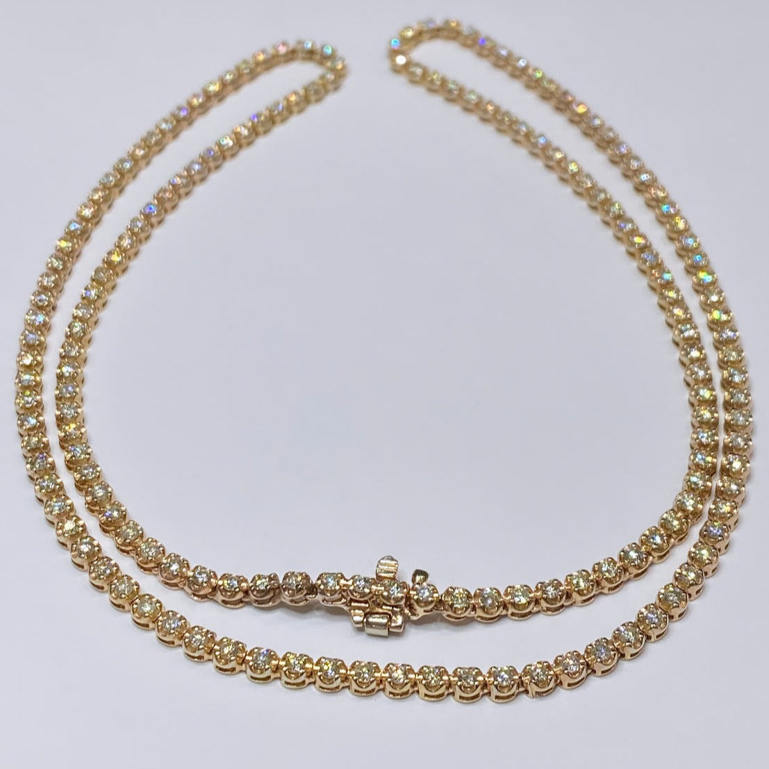 10k Rose Gold Diamond Tennis Necklace