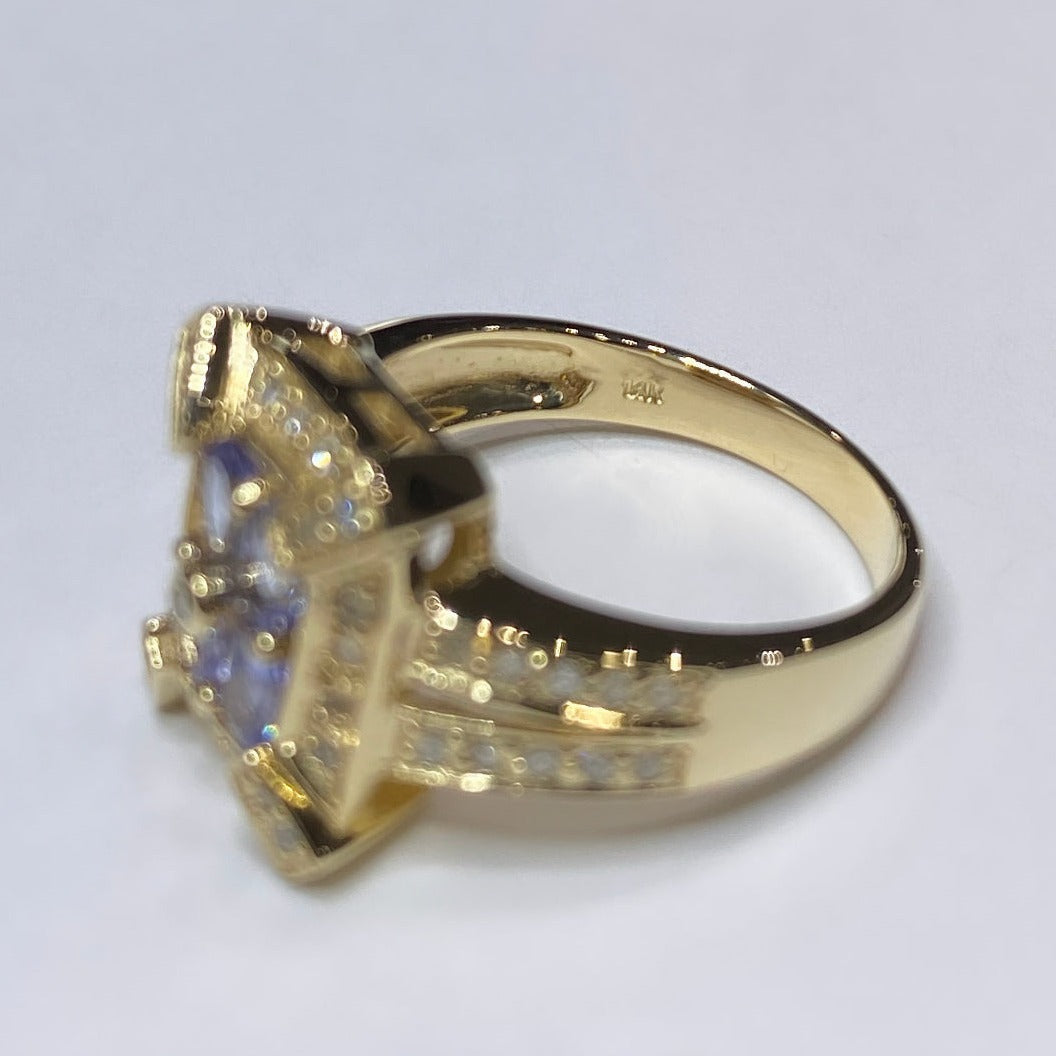 14k Tanzanite & Diamond Frame Ring
